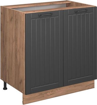 Vicco Mueble Bajo De Cocina Fame-line, Gris Oscuro, 80 Cm Con Estante, Sin Encimera, Vicco