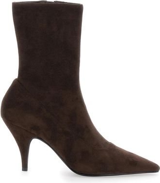 Jeffrey Campbell Enkellaarsjes met spitse neus - Dames - Laarzen met Hak - Bruin - 40 EU - Leer - Schoenen