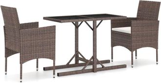 vidaXL Juego De Comedor Para Jard&iacute;n De 3 Piezas Marr&oacute;n Vidaxl