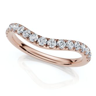 Pompeii3 Curved Diamond Wedding Ring Enhanced 1/3Ct 14k Gold or Platinum Lab Grown