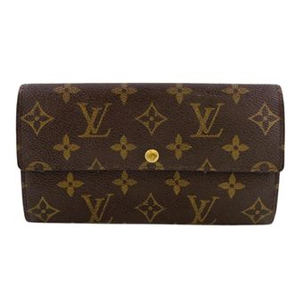 Louis Vuitton Brown Leather Wallet (Tri-Fold) (Pre-Owned)