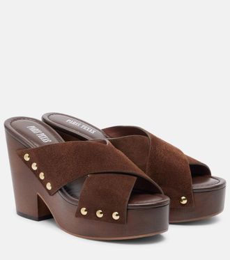 PARIS TEXAS Marisol suede platform mules