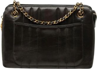 Chanel Pre-owned Vintage Quilted Shoulder Bag - Dames - Vintage Schoudertas - Zwart - ONE Size - Leer - Vintage