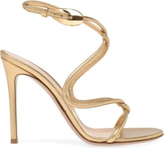 Gianvito Rossi Black Mamba Stiletto Sandalen - Dames - Sandalen met hakken - Geel - 40 EU - Leer - Schoenen