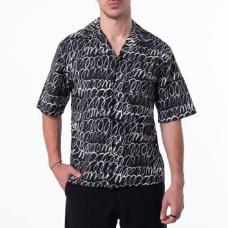 Marni Boxy Fit Black Bowling Shirt, Brand Size 46 ( US Size 36 )
