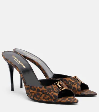 Saint Laurent Babylone Cassandre grosgrain mules