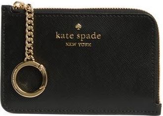 Kate Spade New York madison saffiano zip card case in Black at Nordstrom Rack