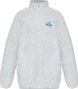 American Vintage Turtleneck Fleece Sweatshirt - Heren - Vesten met rits - Grijs - S - Polyester - Hoodies & sweatvesten