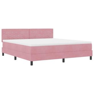 vidaXL Cama Con Somier Y Colch&oacute;n Con Colch&oacute;n Rosa 180 X 200 Cm Tela Vidaxl
