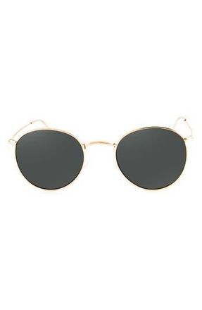 AQS Roe 50mm Polarized Round Sunglasses in Black at Nordstrom Rack