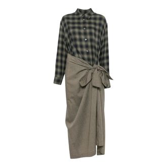 Our Legacy Vestido camisero retorcido - Dresses - Mujer - Gris - S