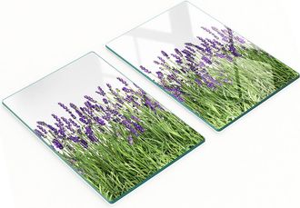 OEM Taglieri Da Cucina In Vetro Con Grafica Di Fiori Di Lavanda, 2x40x52 Cm