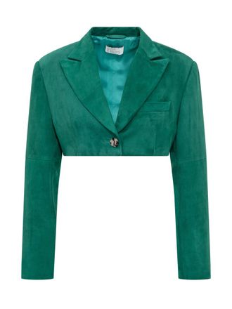 Giuseppe Di Morabito Green Solid Notched Lapel Blazer