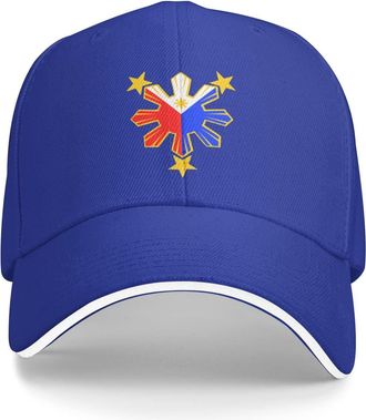 Generic Baseball Hat Philippines Pride Star Flag Sun Trucker Cap Print Sandwich Baseball Cap Fashion Dad Hat, for Travel, Beach, Golf