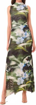 Misa Athena Sleeveless Dress In Blurred Casablanca Lily