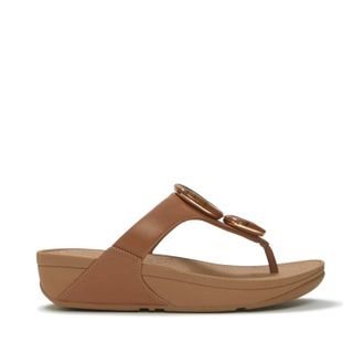 FitFlop Fitflop Womens Lulu Marbled-Stone Toe Post in Deep Tan