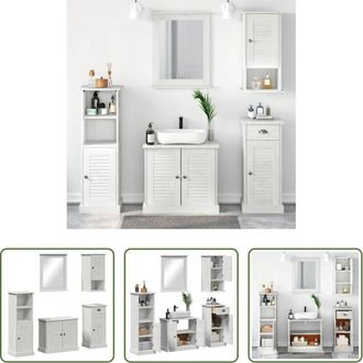 vidaXL Armadi da bagno - Set di mobili per il bagno con porta VIGO 5 pcs Bianco Antico