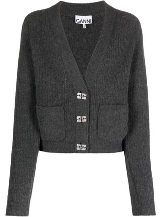 Ganni Vest met knopen - Grijs