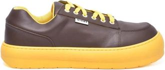 Sunnei Leather Sneaker - Brown/Yellow