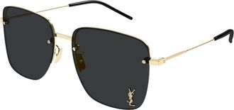 Saint Laurent SL 312 M Asian Fit 013 Womens Sunglasses Gold Size 58 - Free RX Lenses - Free RX Lenses