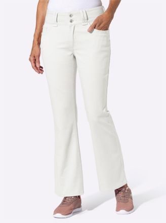 Casual Looks Bequeme Jeans CASUAL LOOKS, Damen, Gr. 36, Normalgr&ouml;ssen, wei&szlig;, 98% Baumwolle, 2% Elasthan, unifarben, lang, Jeans Bequeme Jeans