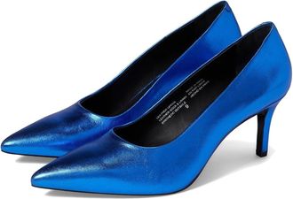 Seychelles Womens Seychelles Motive Pumps Blue Metallic Leather Pointed Toe HTAT195
