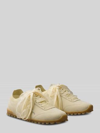 Calvin Klein Sneaker aus Veloursleder mit zwei Schn&uuml;rsenkeln in Beige, Gr&ouml;&szlig;e 36