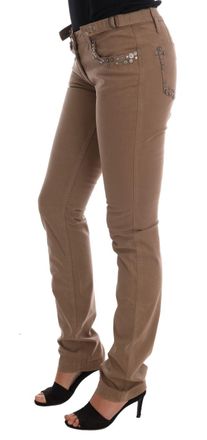 Costume National Womens Beige Cotton Stretch Slim Fit Jeans Clothing