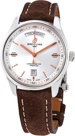 Breitling Pre-owned Breitling Premier Automatic Silver Dial Mens Watch A45340211G1X1