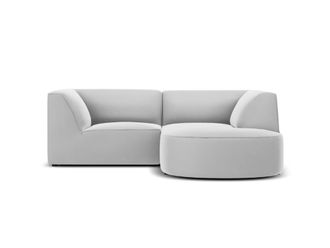 CXL by Christian Lacroix Sof&aacute; esquinero derecho 3 plazas de terciopelo gris claro