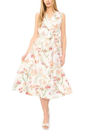 Ted Baker Aubree Floral Wrap Front Midi Dress in Ultra White at Nordstrom, Size 12