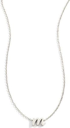 Mint & Lily Tiny Script Initial Necklace in Letter M at Nordstrom
