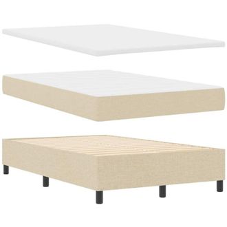 vidaXL Vidaxl - Cama Tipo Box Spring Con Colch&oacute;n Crema 120 X 200 Cm Tela