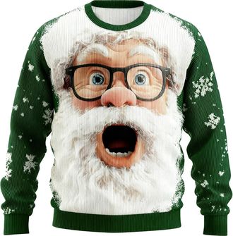 Generic Christmas Jumpers for Men Funny 3D SantaClaus Print Patterns Sweatshirt Pullover Xmas Party Sweaters Long Sleeve Jumper Christmas suits for Men Ugly X
