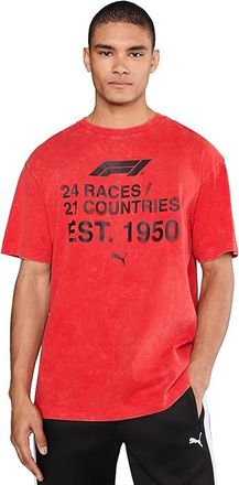 Puma Formula 1 Race Number Graphic T-Shirt Mens T Shirt Pop Red : 2XL, Cotton