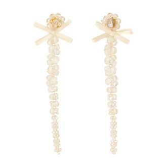 Simone Rocha Womens Petite Bow Drip Earrings Crystal Yellow Others Jewelry-Watches