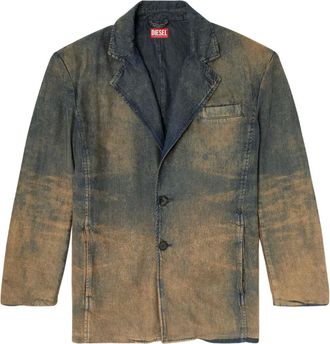 Diesel Blazer denim con effetto vissuto - Blu