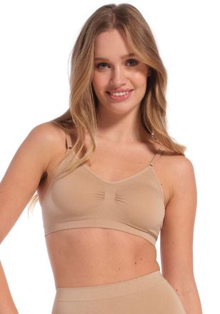Magic Bodyfashion Bustier MAGIC BODYFASHION Comfort Bra, Damen, Gr. XXL, N-Gr, braun (cappuccino), Obermaterial: 89% Polyamid, 11% Elasthan, unifarben, figurbetont, BHs