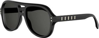 Fendi Five Sisters Zonnebril - Dames - Accessoires - Zwart - Maat: 56 MM Nylon