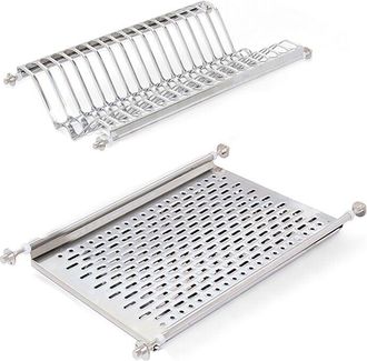 Emuca Escurreplatos Para M&oacute;dulos Altos, M&oacute;dulo 500mm, Acero Inoxidable - Acero Inoxidable - Emuca