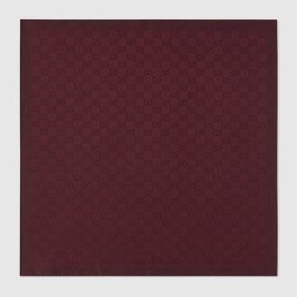 Gucci GG Silk Cotton Pocket Square, Bordeaux, Fabric