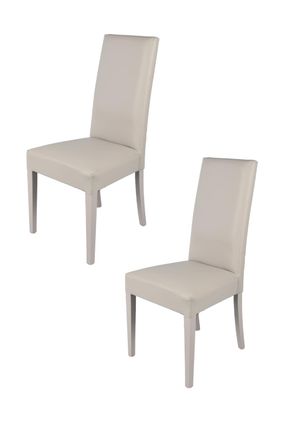 Tommychairs Tommychairs 2 Sillas Glory En Haya, Asiento En Polipiel Gris Claro