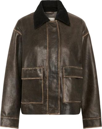 Soaked In Luxury Giacca in pelle SLFiorella - - Jackets - Donna - Marrone - XS