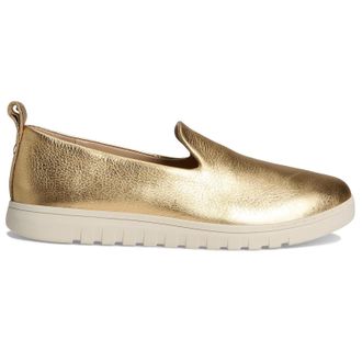 Vionic Uptown Willa Leather Womens Slip On Shoes - Gold - Size:UK 6.5