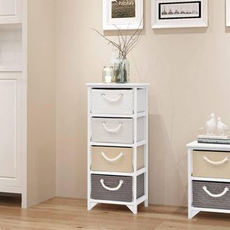 Berkfield Home Storage Cabinet 4 Drawers Wood in White