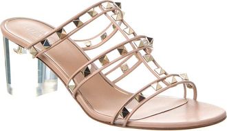 Valentino Rockstud 60 Vinyl & Leather Sandal