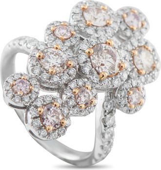 Luxury Bazaar 18K White Gold 2.42ct White and Pink Diamond Ring MF11-011526