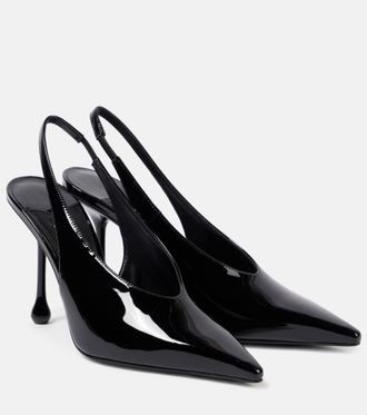 Jimmy Choo London Isa 95 patent leather slingback pumps