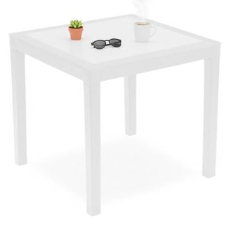 Dmora Mesa Para Exterior Frostproof, 4 Plazas, Fija, Made In Italy, Longitud M&aacute;xima 78 Cm, 78x78x73h Cm Blanco