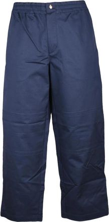 Moncler Chino Wide Broek - Heren - Wijde Broeken - Blauw - M - Katoen - Broeken